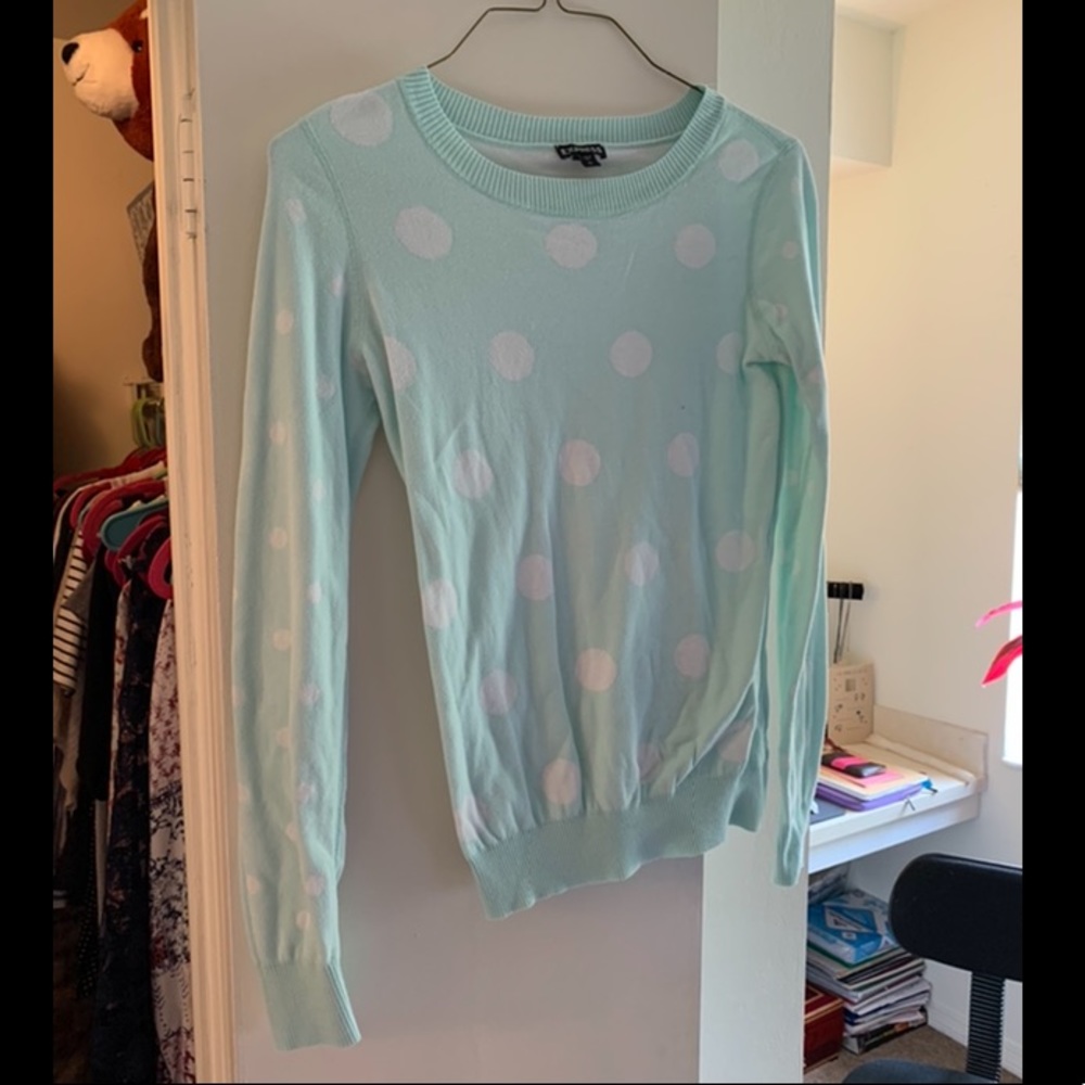 Express teal polka dot long sleeve